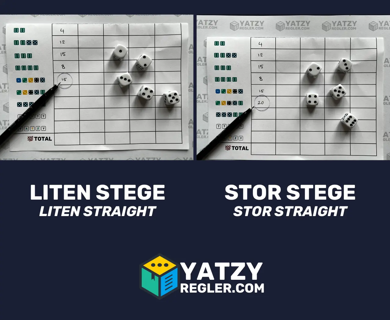 Liten och stor stege i Yatzy